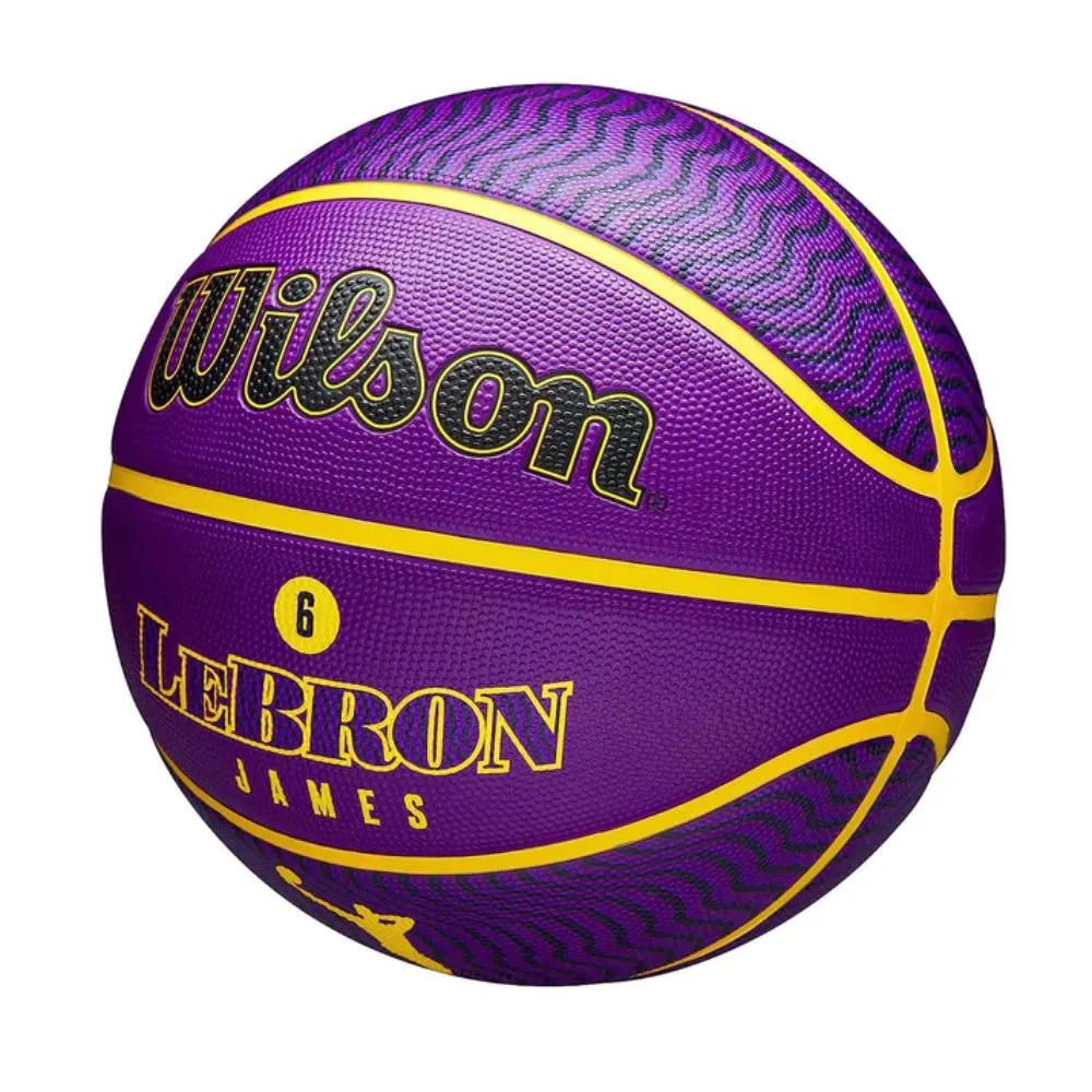 WILSON Lebron NBA Player Icon Outdoor Basketball (Purple/Yellow)