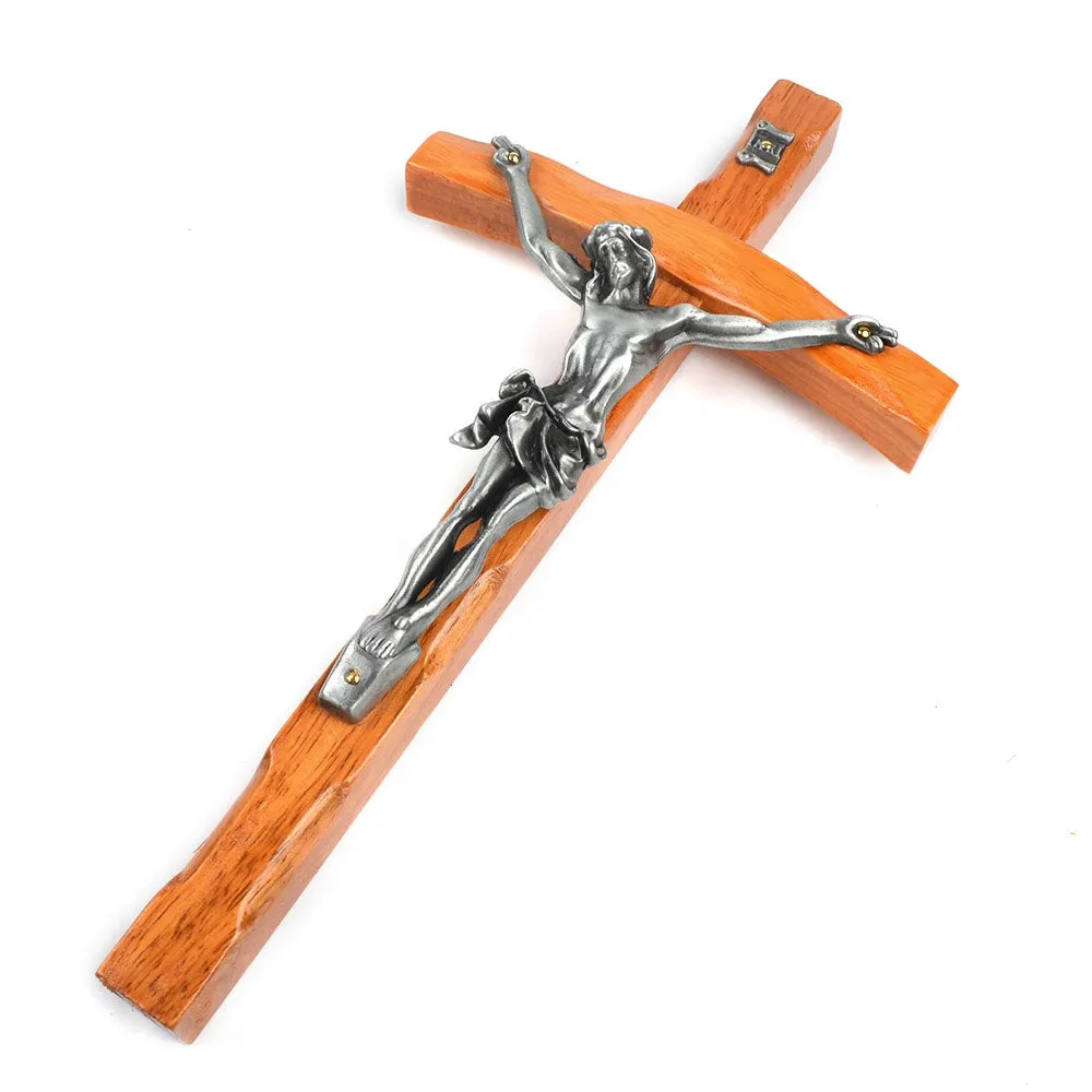 Wood Papal Wall Crucifix - 30cm