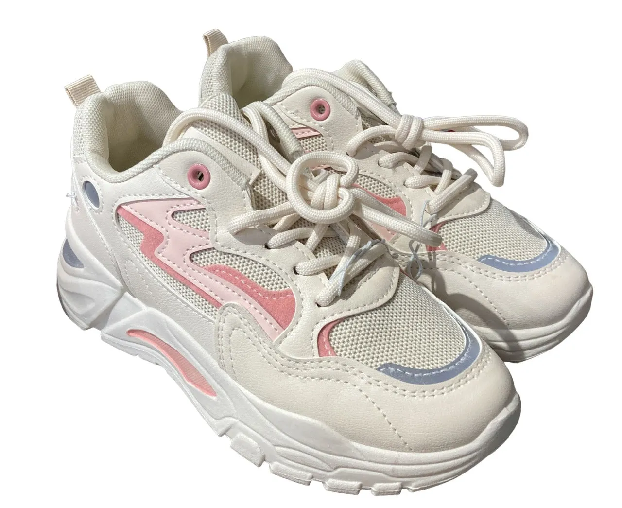 Y88 Beige Pick and Neon Grey Athletic Shoes