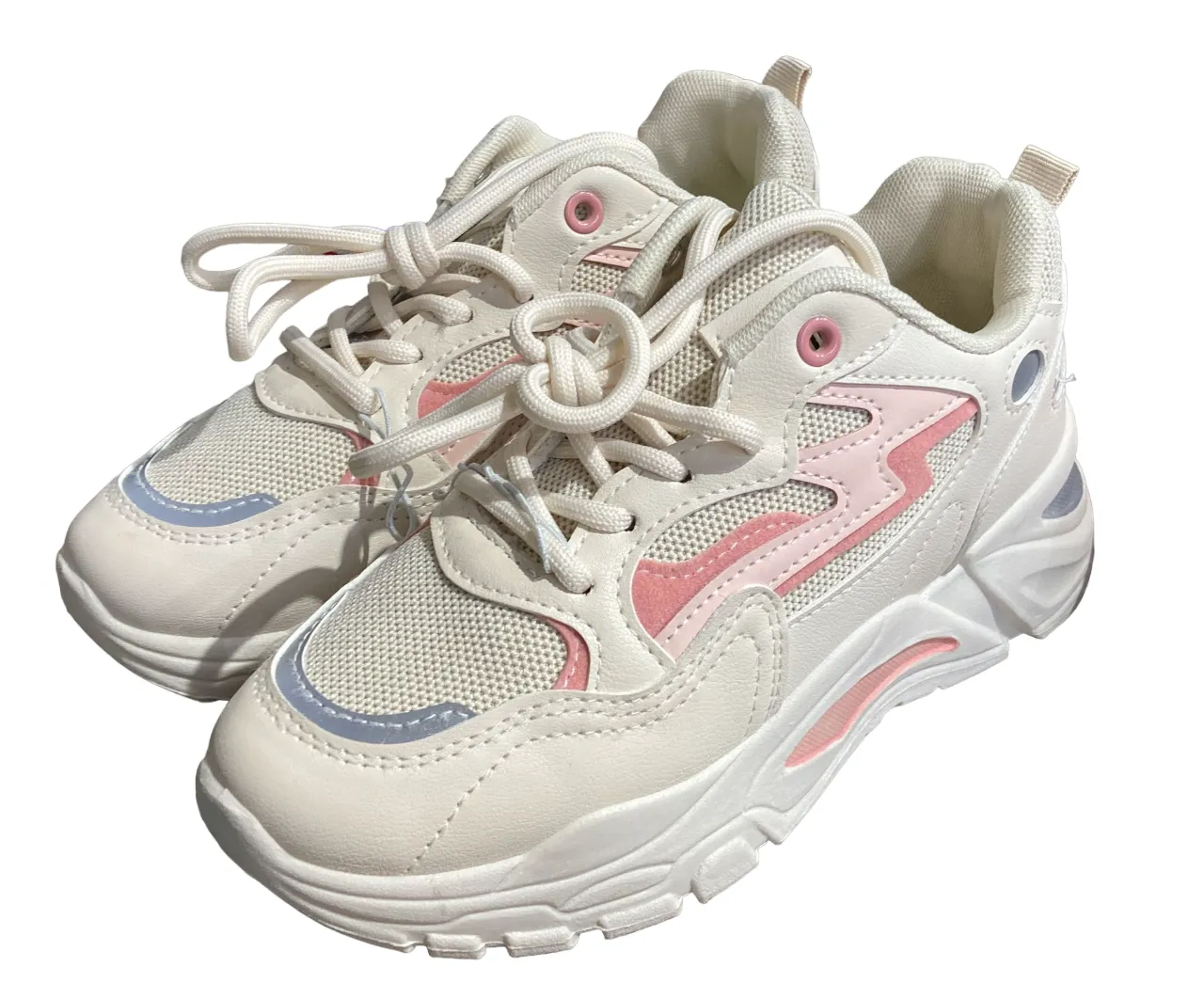 Y88 Beige Pick and Neon Grey Athletic Shoes